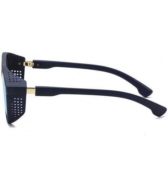 Square Men Vintage Eye Sunglasses Retro Eyewear Fashion Radiation Protection - Blue - CY190OKRA7I $20.79