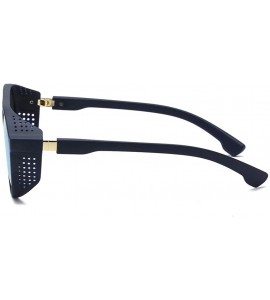 Square Men Vintage Eye Sunglasses Retro Eyewear Fashion Radiation Protection - Blue - CY190OKRA7I $20.79