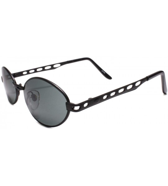 Oval Mens Classy Vintage Old Stock 90s Sun Glasses Oval Frame - Black - CV18U3HEEKI $24.77