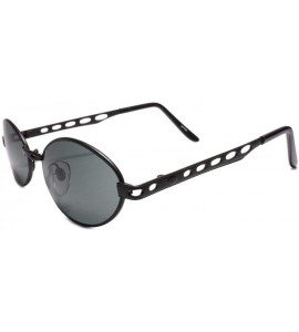 Oval Mens Classy Vintage Old Stock 90s Sun Glasses Oval Frame - Black - CV18U3HEEKI $24.77