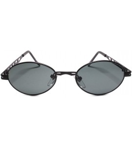 Oval Mens Classy Vintage Old Stock 90s Sun Glasses Oval Frame - Black - CV18U3HEEKI $24.77