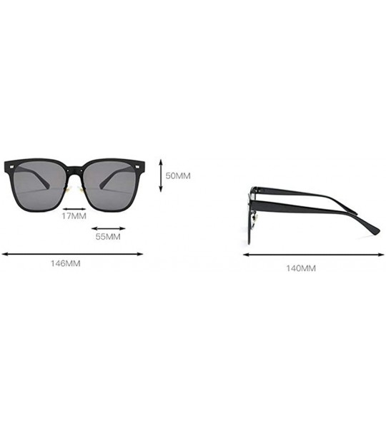 Square 2019 new one-piece lens fashion unisex brand trend designer sunglasses UV400 - Brown - CI18T44QNUU $24.96