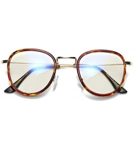 Rectangular Men Women Anti Blue Light Glasses - Round Eyeglasses Clear Lens Glasses Frame - C210 - C818CSTO83I $21.11