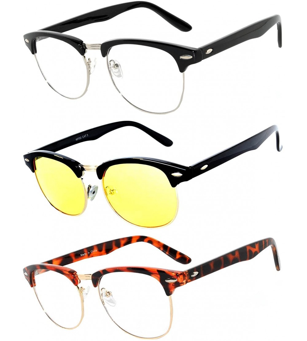 Rimless Half Frame Horned Rim Sunglasses Fashion UV Protection Brand - Half_frame_3p_mix_x - CG17XQ99270 $21.90