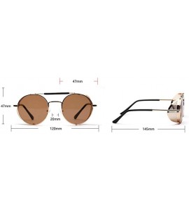 Round Metal frame hollow round men's red film retro punk women's fashion brand designer sunglasses UV400 - Grey - CE18AZRC3TX...