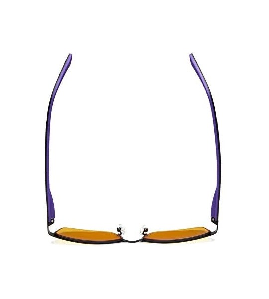 Semi-rimless Blue Blocking Computer Reading Glasses with Half-rim for Women - Black Purple - CR18GNMKZ5G $52.02