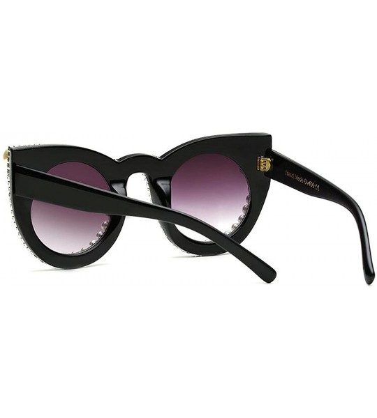 Oversized Women's Oversized Cat Eye Pearl Rhinestone UV protection Sunglasses(S278) - Pearl Rhinestone - CK183KZRMZ8 $33.87