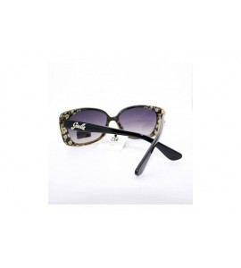 Butterfly Womens Fashion Sunglasses Rectangle Butterfly Frame Floral Print - Brown - CT11V50BCEJ $19.55