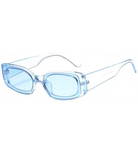 Square Square Frame Sunglasses Trendy Stylish Designer Shades For Unisex - Light Blue - C718A9E9OD0 $22.12