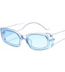 Square Square Frame Sunglasses Trendy Stylish Designer Shades For Unisex - Light Blue - C718A9E9OD0 $22.12