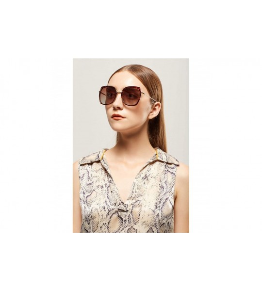 Square Oversized Sunglasses for Women Polarized Sunglasses Butterfly Fashion Eyewear - Butterfly Coffee Lens - C918GSE7N5R $1...