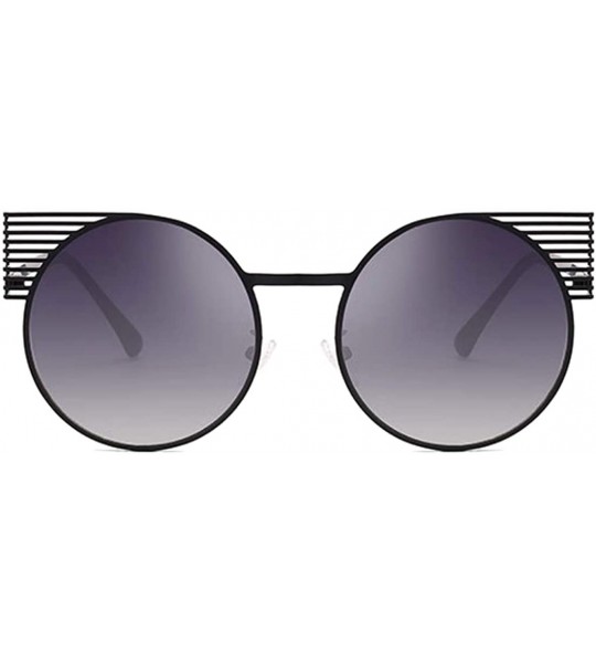 Oval Unisex Vintage Round Metal Frame Tinted Lenses Sunglasses UV400 - Black Gray - C518N92MU4I $19.00