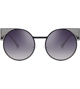 Oval Unisex Vintage Round Metal Frame Tinted Lenses Sunglasses UV400 - Black Gray - C518N92MU4I $19.00