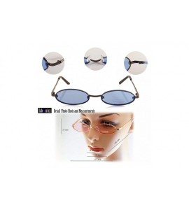 Rimless Rimless Tinted Flat Lens Slim Oval Round Retro Sunglasses A243 A244 - (Tinted) Pink - CJ18L5A4KA2 $25.92