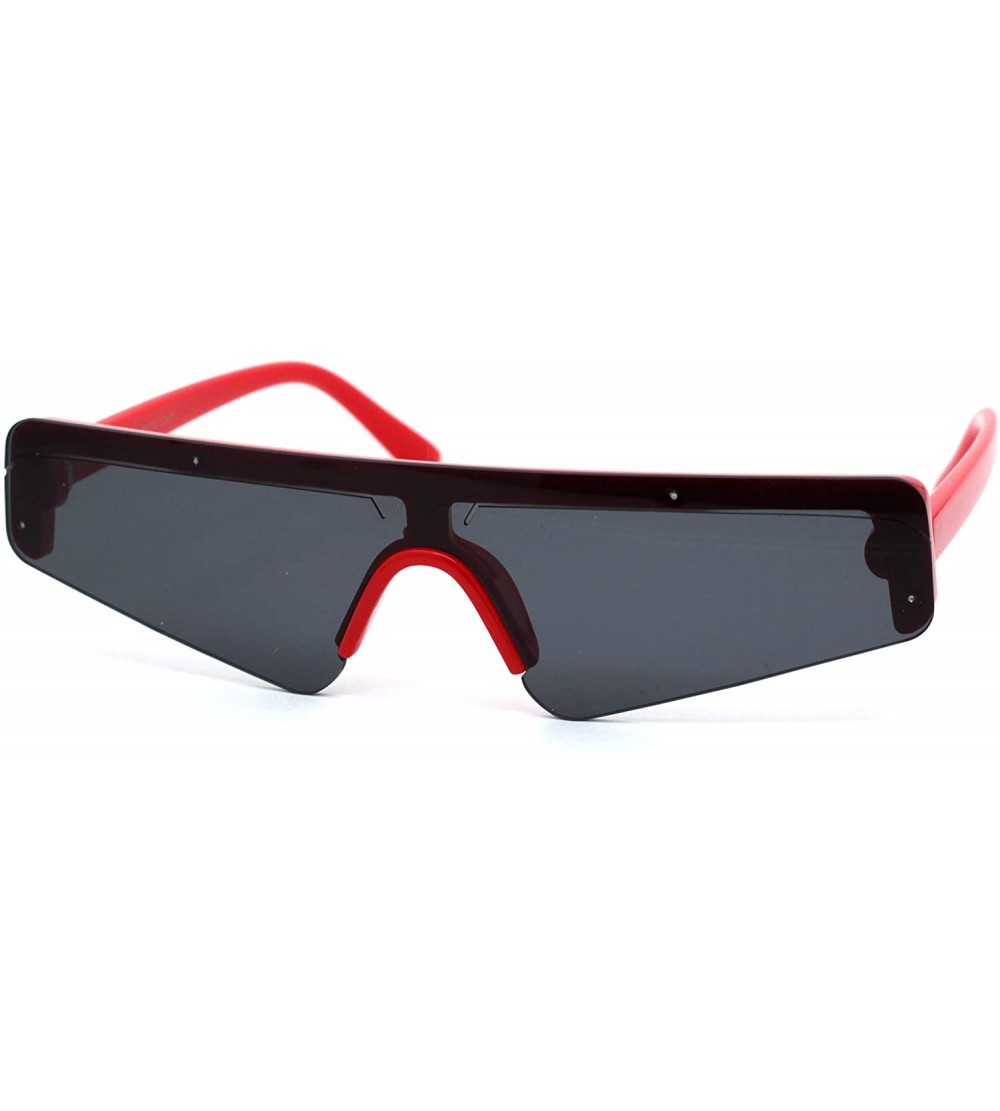 Shield Shield Robotic Exposed Mirror Lens Plastic Sunglasses - Red Black - C018WUL9M37 $23.49