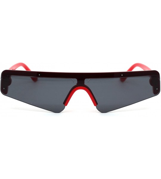 Shield Shield Robotic Exposed Mirror Lens Plastic Sunglasses - Red Black - C018WUL9M37 $23.49