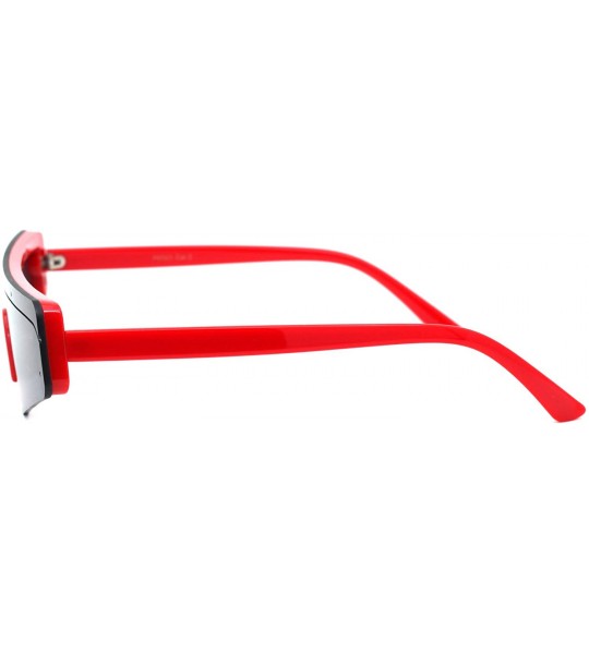 Shield Shield Robotic Exposed Mirror Lens Plastic Sunglasses - Red Black - C018WUL9M37 $23.49