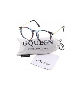 Oval Fashion Horn Rimmed Keyhole Metal Temple UV400 Clear Lens Glasses - Mixed a - CE17Z3CZ7R9 $18.47