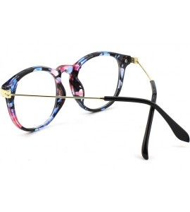 Oval Fashion Horn Rimmed Keyhole Metal Temple UV400 Clear Lens Glasses - Mixed a - CE17Z3CZ7R9 $18.47