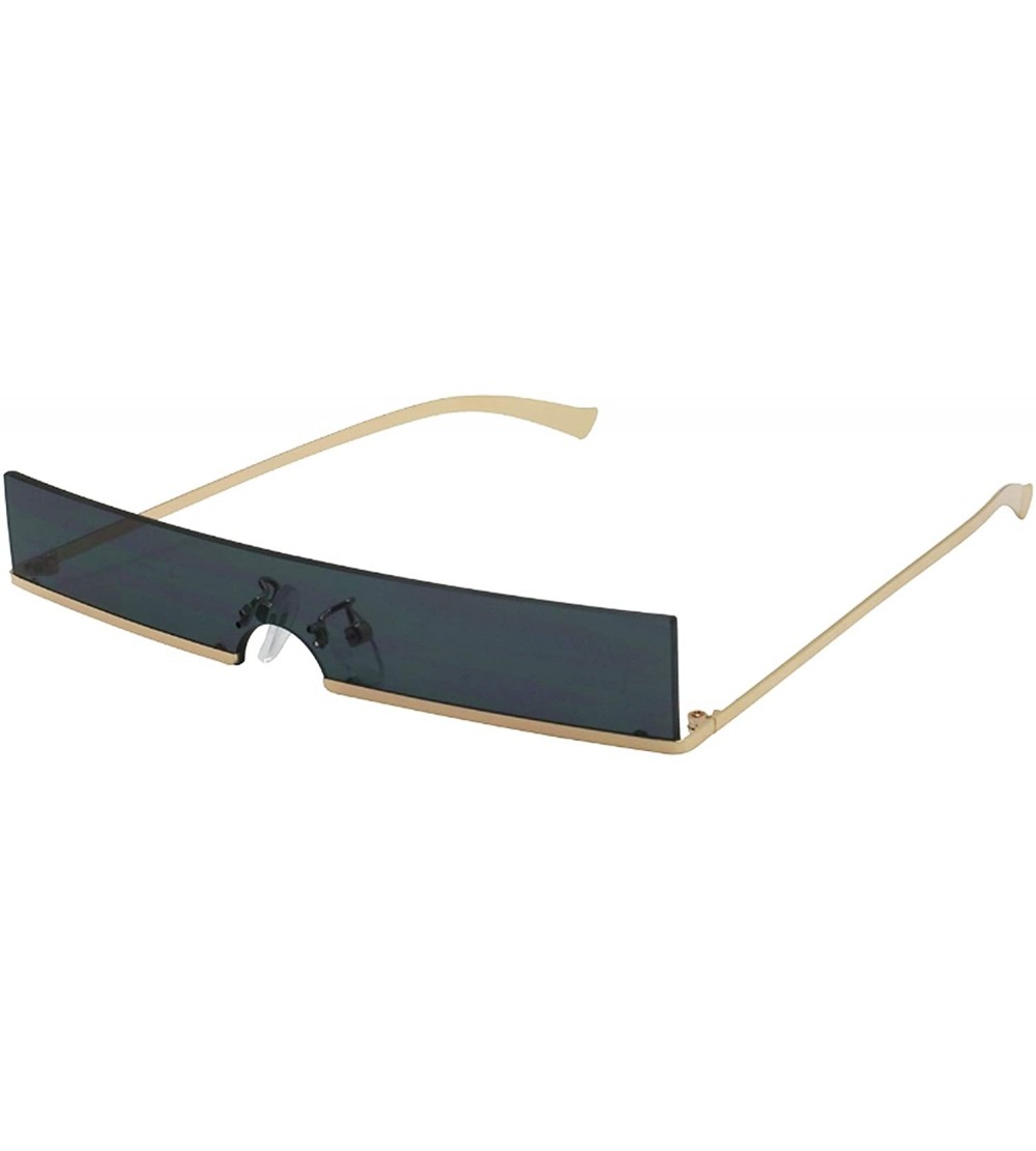 Rimless Rectangular Sunglasses Mono Lens Women Semi Rimless Sunglass for Men EC55705 - CK18MC80U3D $32.82