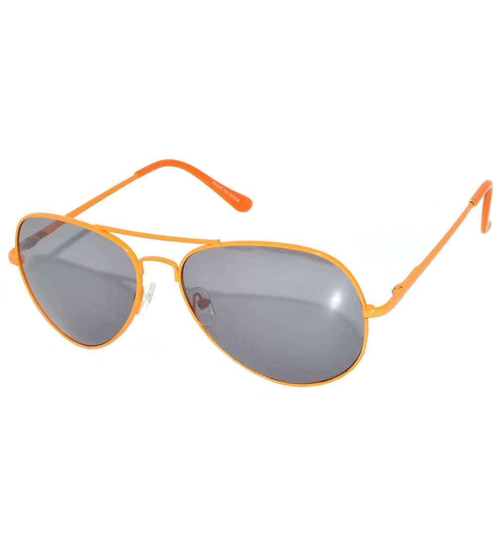 Aviator Aviator Style Sunglasses Colored Lens Colored Metal Frame with Spring Hinge - Orange_smoke_lens - CG121GEYE9N $19.59