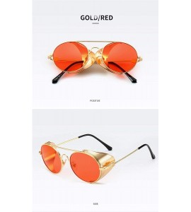 Goggle Retro Round Steampunk Sunglasses - Gold - CI18NZNGI0O $35.13