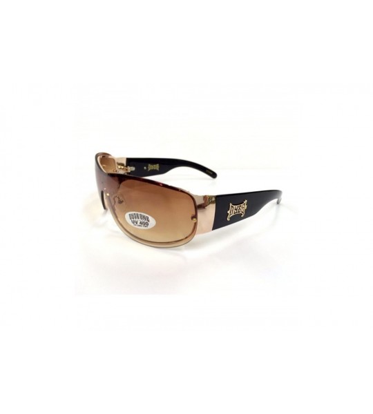 Sport Authentic Shades Gold Brown Deluxe Sunglasses California Lowrider Style - CE12F921FSB $26.54