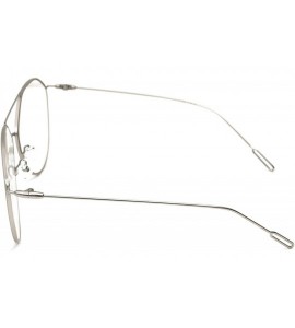 Aviator Vintage Aviator Eyeglasses Metal Frames Clear Lens Glasses Non-prescription - Silver 520161 - CE18LXAWM5E $25.81