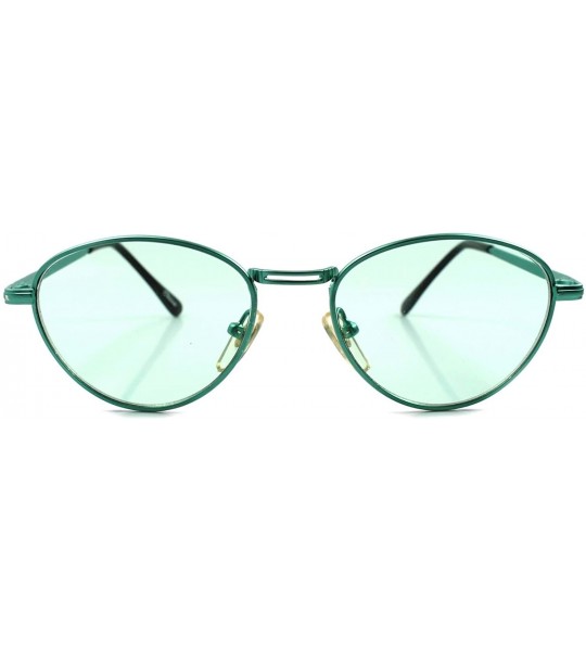 Oval Classic Vintage 80s 90s Hip Urban Fashion Mens Womens Oval Sunglasses - Green - CI18932G75X $23.09