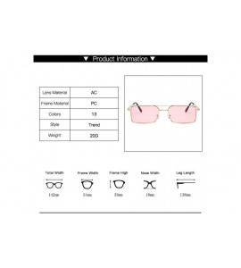 Square Fashion Sunglasses for Women Girl Personality Double Beam Square Frame Glasses Marine Lenses Metal Spectacles - CJ18XH...