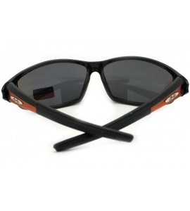 Sport Mens Xloop Sunglasses Oval Rectangular Wrap Around Sports Shades - Black Orange - C511RZ64HXZ $18.16