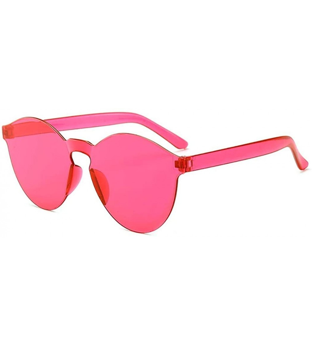 Round Unisex Fashion Candy Colors Round Outdoor Sunglasses Sunglasses - Rose Red - C5199OKR3G6 $18.67