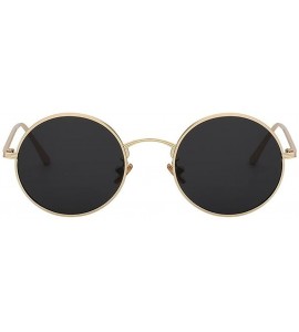 Round Unisex Men UV400 Round Retro Vintage Sunglasses Women Fashion Glasses Eyeglasses - Gold F Black - CO18C8OXN5Q $18.75