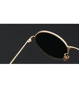 Round Unisex Men UV400 Round Retro Vintage Sunglasses Women Fashion Glasses Eyeglasses - Gold F Black - CO18C8OXN5Q $18.75