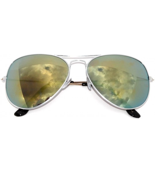 Aviator 3 pairs Classic Aviator Sunglasses Full Mirror Lens (03 pairs-red-blue-yellow) OWL. - CK11LU18TKN $17.74