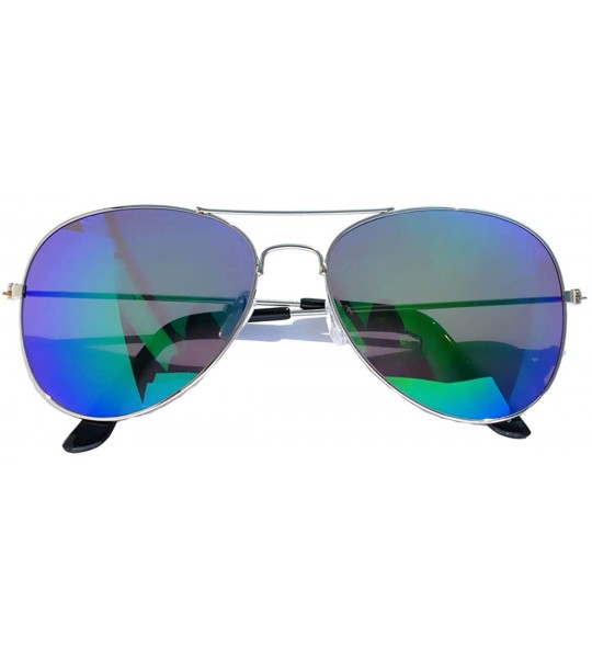 Aviator 3 pairs Classic Aviator Sunglasses Full Mirror Lens (03 pairs-red-blue-yellow) OWL. - CK11LU18TKN $17.74