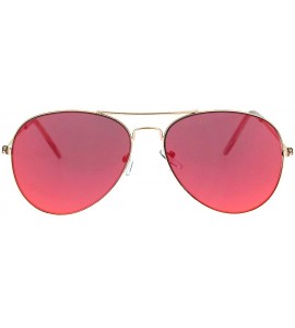 Aviator Classic Unisex Aviator Sunglasses Thin Metal Frame Mirrored Lens UV 400 - Gold (Red Mirror) - CF18S3K9ZUE $20.05