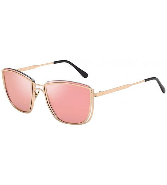 Cat Eye Unisex Vintage Cat Eye Sunglasses Retro Eyewear Fashion Big Frame Radiation Protection Sunglasses - Pink - CK18SU4LDN...