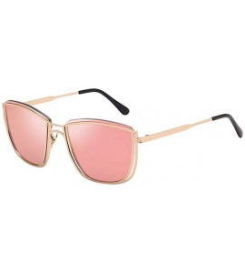 Cat Eye Unisex Vintage Cat Eye Sunglasses Retro Eyewear Fashion Big Frame Radiation Protection Sunglasses - Pink - CK18SU4LDN...