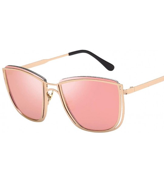 Cat Eye Unisex Vintage Cat Eye Sunglasses Retro Eyewear Fashion Big Frame Radiation Protection Sunglasses - Pink - CK18SU4LDN...