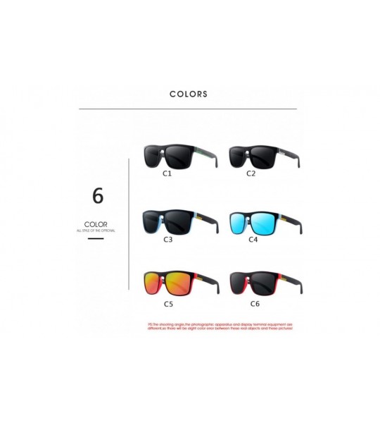 Rectangular Sun Glasses Polarized Sunglasses Men Mirror Fashion Square Ladies Sunglasses - C1 - CM194O58I9X $34.41