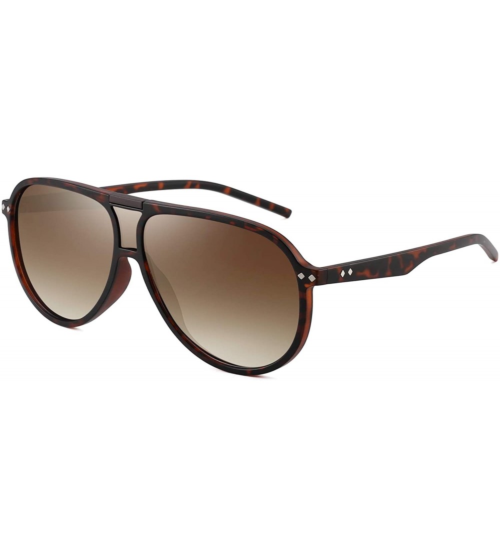 Oversized Polarized Aviator Sunglasses Men Women Oversize Plastic Driving Glasses - C318TR5KE8T $23.86