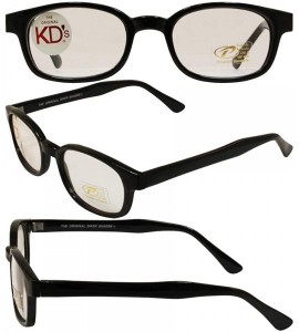 Rectangular Original KD's Biker Sunglasses 2-pack Clear and Smoke Lenses- Black- Adult - C618R5CY44G $44.00