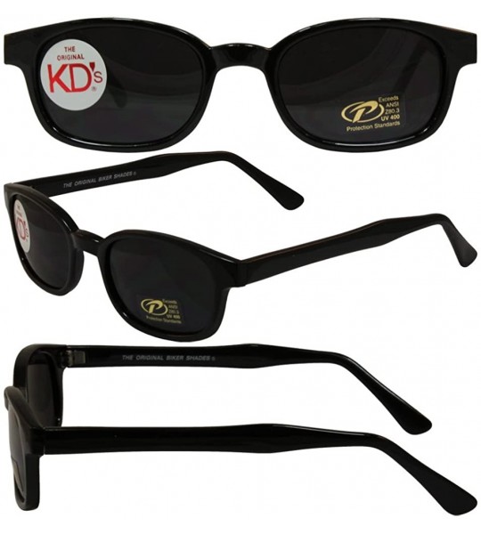 Rectangular Original KD's Biker Sunglasses 2-pack Clear and Smoke Lenses- Black- Adult - C618R5CY44G $44.00