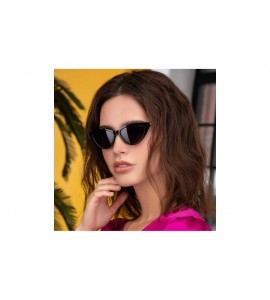 Cat Eye Soho Designer Womens Fashion Small Cat Eye Sunglasses - Black - CB18XAYEGZI $70.32