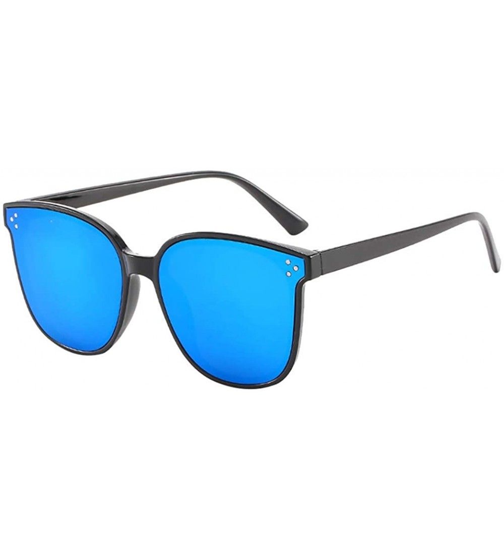 Sport Women's Lightweight Oversized Fashion Sunglasses - Mirrored Polarized Lens - Blue - CX193XHUR3O $19.06
