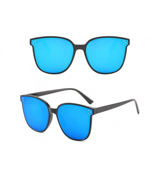 Sport Women's Lightweight Oversized Fashion Sunglasses - Mirrored Polarized Lens - Blue - CX193XHUR3O $19.06