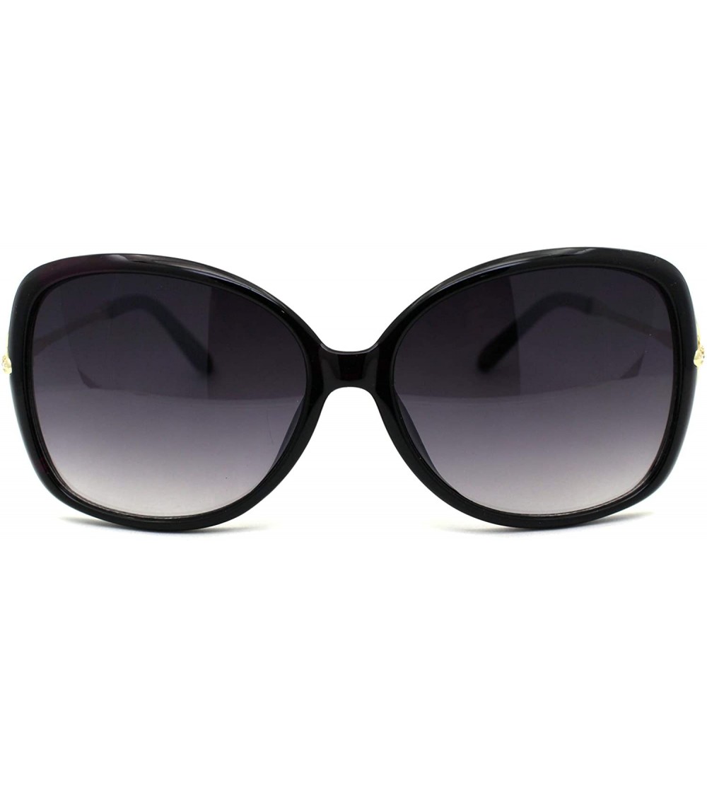 Butterfly Womens Iconic 90s Butterfly Rhinestone Trim Fashion Sunglasses - Purple Smoke - CR1979YEWLN $19.40