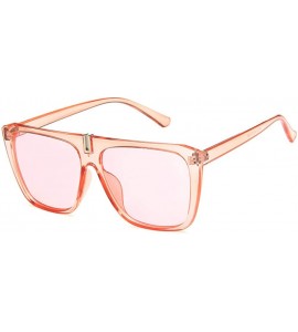 Square Unisex Sunglasses Fashion Bright Black Grey Drive Holiday Square Non-Polarized UV400 - Pink - CP18RLSR53T $17.69