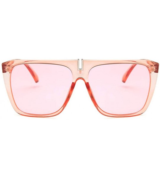 Square Unisex Sunglasses Fashion Bright Black Grey Drive Holiday Square Non-Polarized UV400 - Pink - CP18RLSR53T $17.69